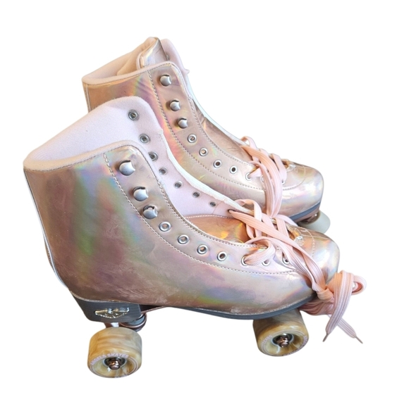 Angels Skates Pink Rose Gold Holographic Womens Roller Skate NEW - Picture 2 of 7